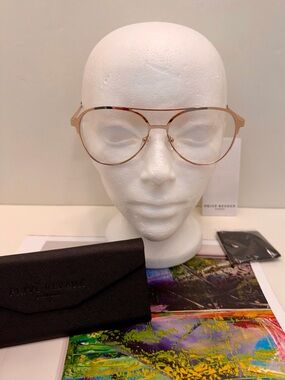 Privé Revaux Gold-Tone Aviator Sunglasses with Yellow Lenses (New) The Maven.